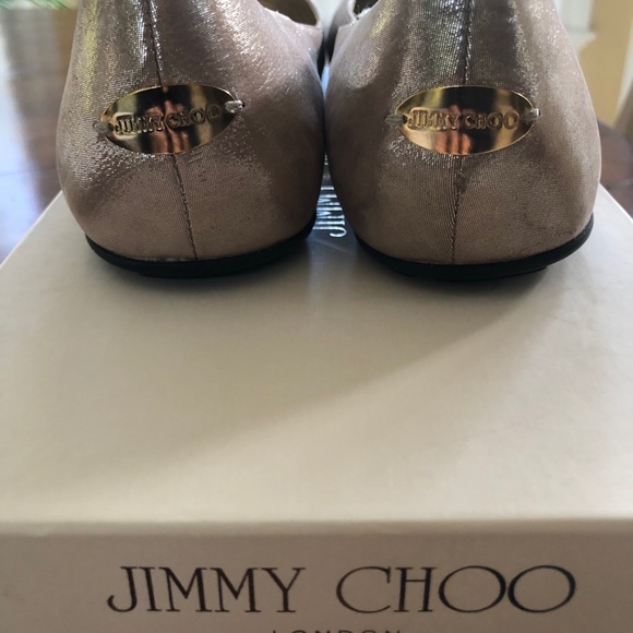 JIMMY CHOO Ballet Flat Multi whirl EU40, 10 beige metallic sparkle glitter shine - Picture 4 of 10